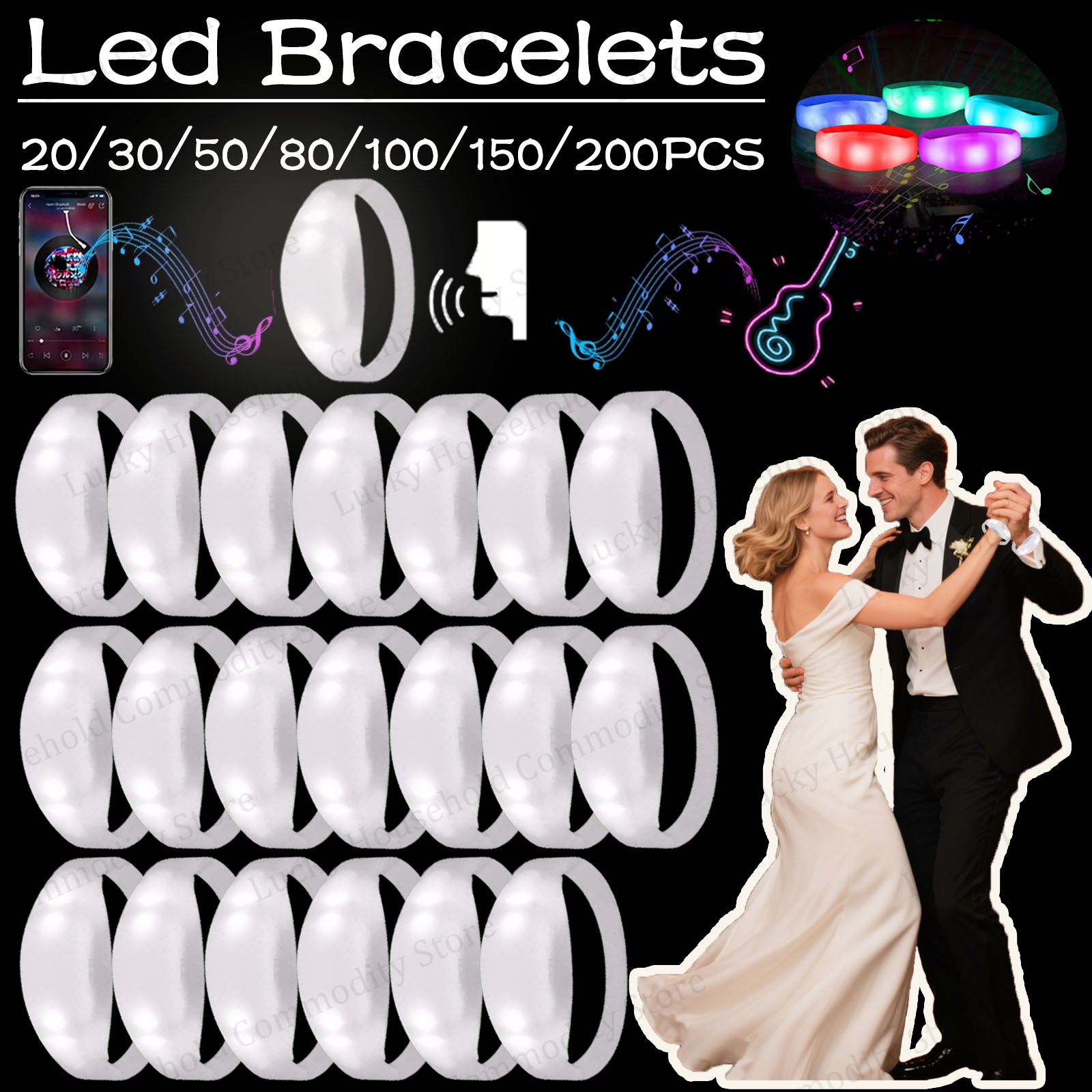 Bracelets LED activés par la m - Audio Music Dj avis et prix